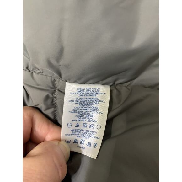 Lands End Puffer Vest Men’s Sz Large Gray 70% Down 30% Feathers Snap Puffy Golf - Picture 6 of 9